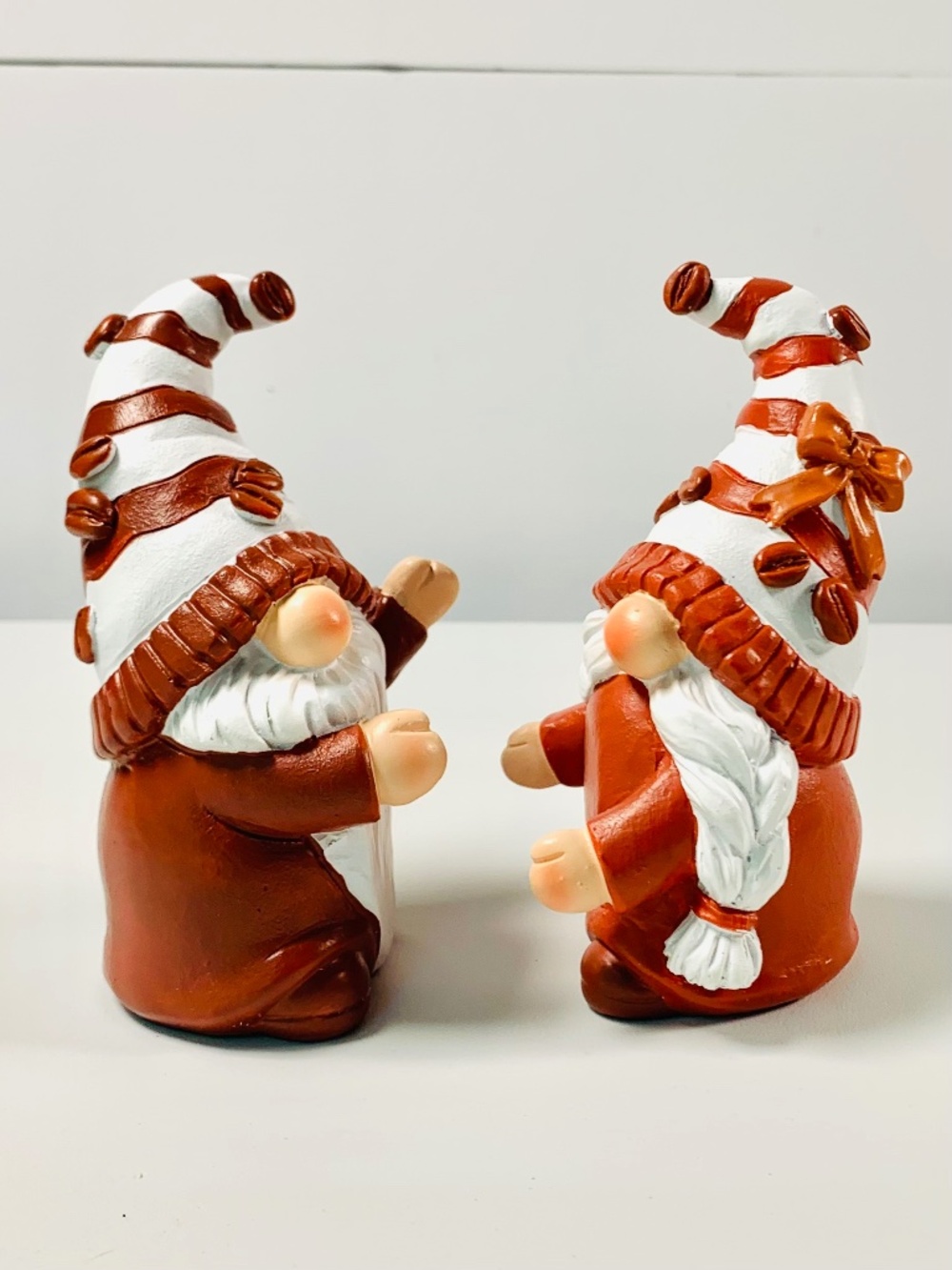 Fall Winter Christmas Coffee Bean Gnomes Beard Braids red white figurine novelty